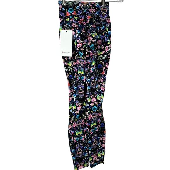 Lululemon Base Pace High-Rise Tight 28" Flowerscope Black Women's Size 2 NWT - Picture 5 of 12